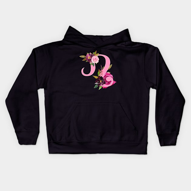 Leo Horoscope Zodiac Pink Flower Design Kids Hoodie by bumblefuzzies